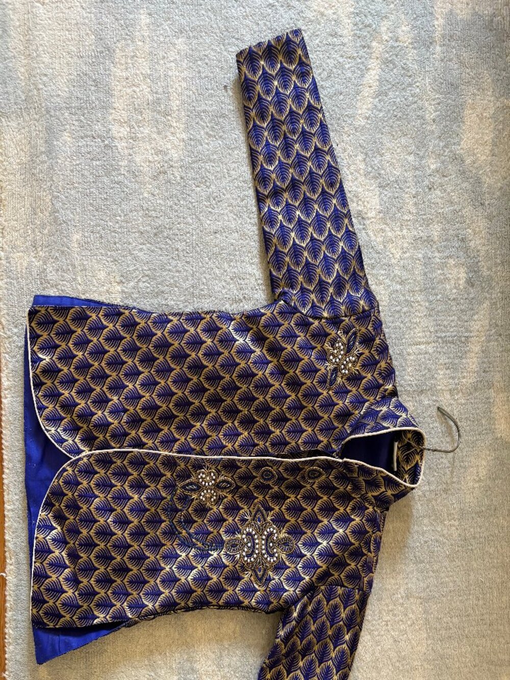 Blue and Gold Boys Sherwani 3-4Y